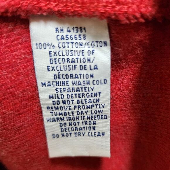 Polo Ralph Lauren Sweater Mens L Red Cotton Shawl Collar Blue Pony Lg Slv Preppy - Picture 7 of 8